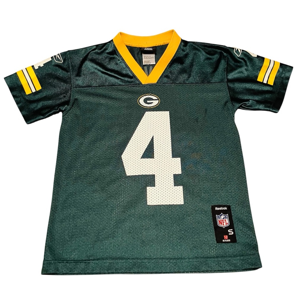 Vintage Brett Favre Green Bay Packers Reebok NFL Jersey Boys Size 8